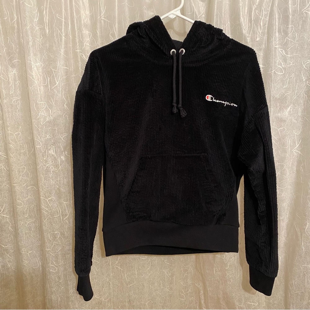 Champion Black Wide Wale Corduroy Hoody